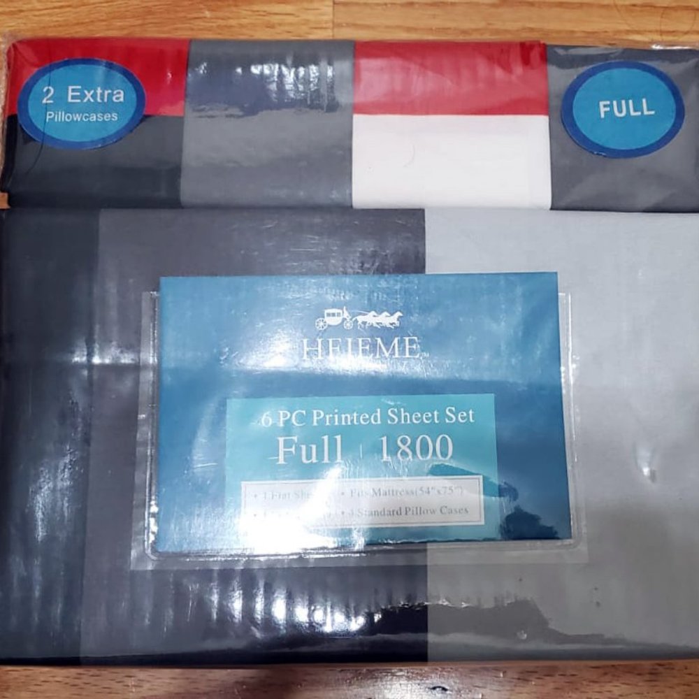 6 Piece Full Size Bed Sheets 2 Extra Pillow Cases